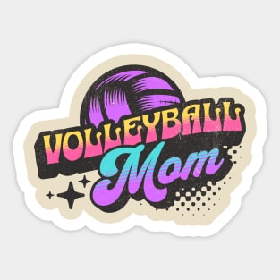 Volleyball Mom (retro) Sticker